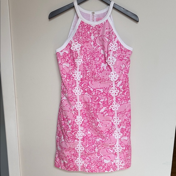 Pink Floral Halter Dress - Picture 2 of 6